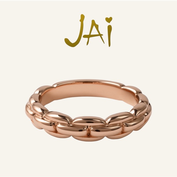 JAI By John Hardy Rose Gold Plated  Sterling 925 Colored Box Chain Band Ring 9 - Picture 1 of 6